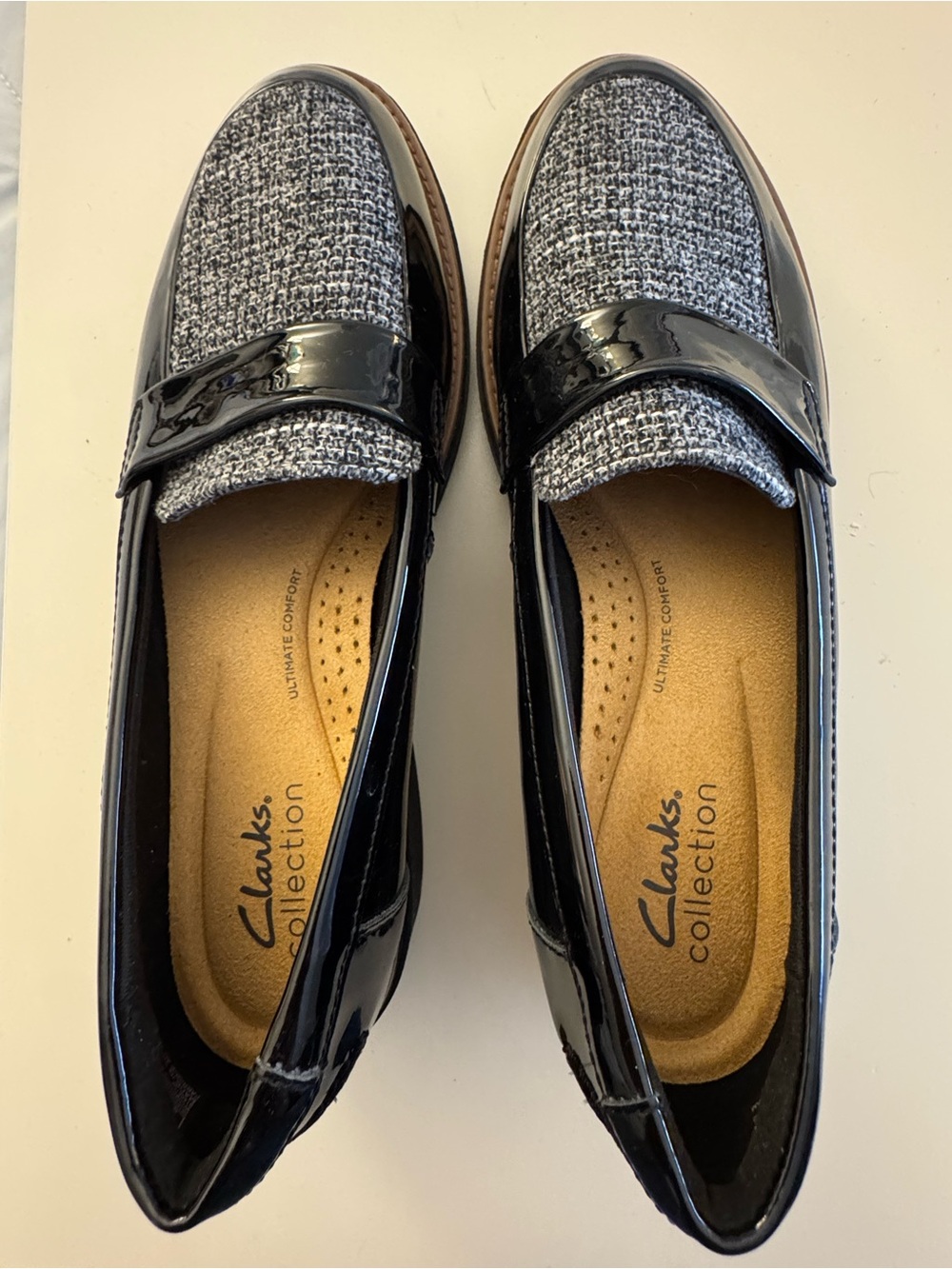 Clarks Sharon Gracie Black Loafers, Size 7.5 M